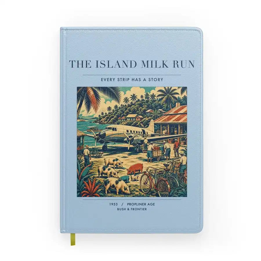 VINTAGE G4084 - The Island Milk Run - Designed Notebooks design on lightblue