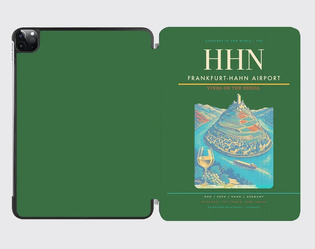 Frankfurt-Hahn Airport (HHN) design on green ipad tablet case