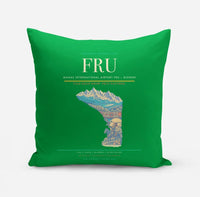 Thumbnail for Manas International Airport (FRU) design on green pillow
