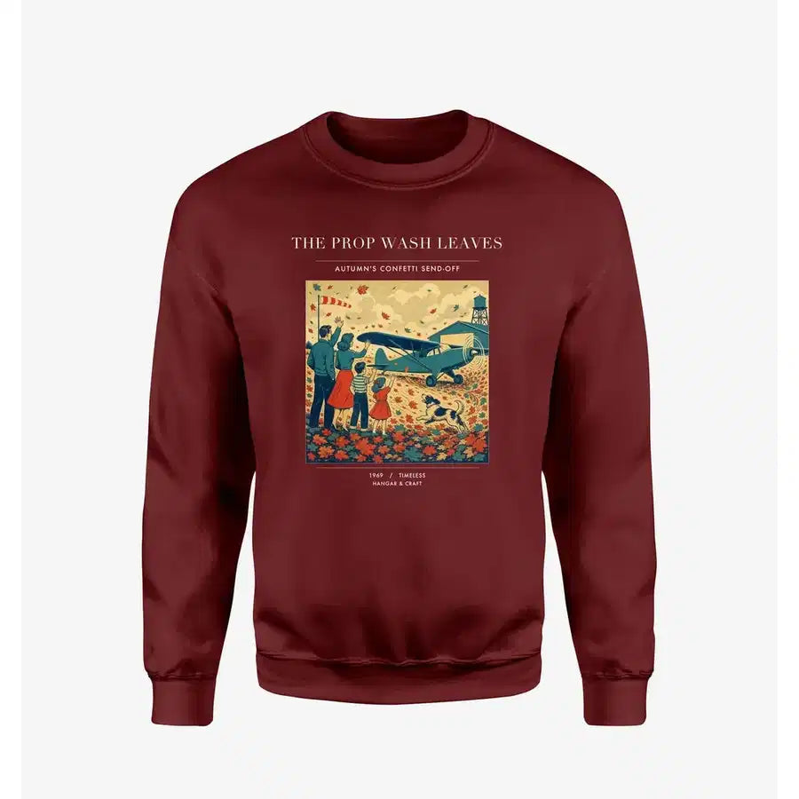 VINTAGE G4450 - The Prop Wash Leaves - Designed Sweatshirts design on winered