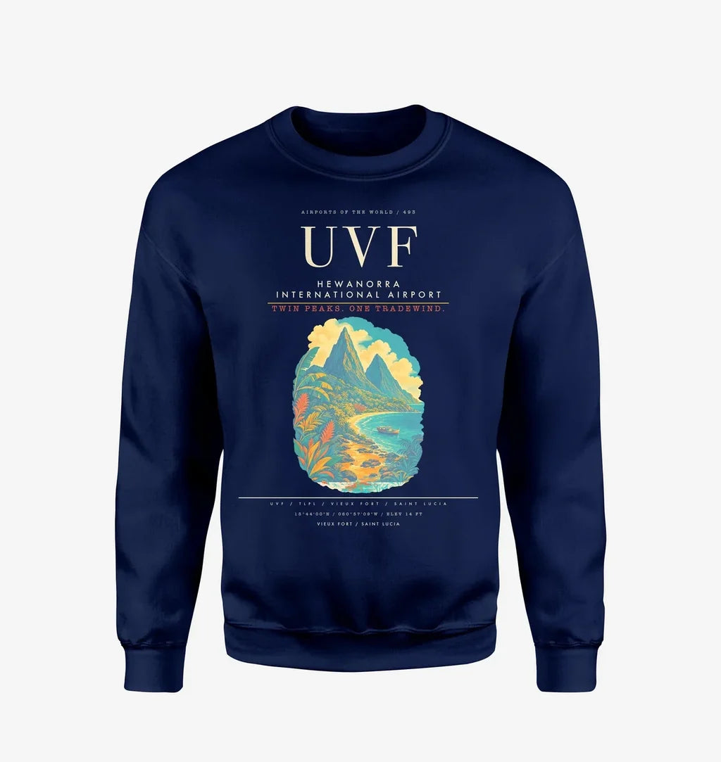 Hewanorra International Airport UVF Sweatshirt - Navy Blue