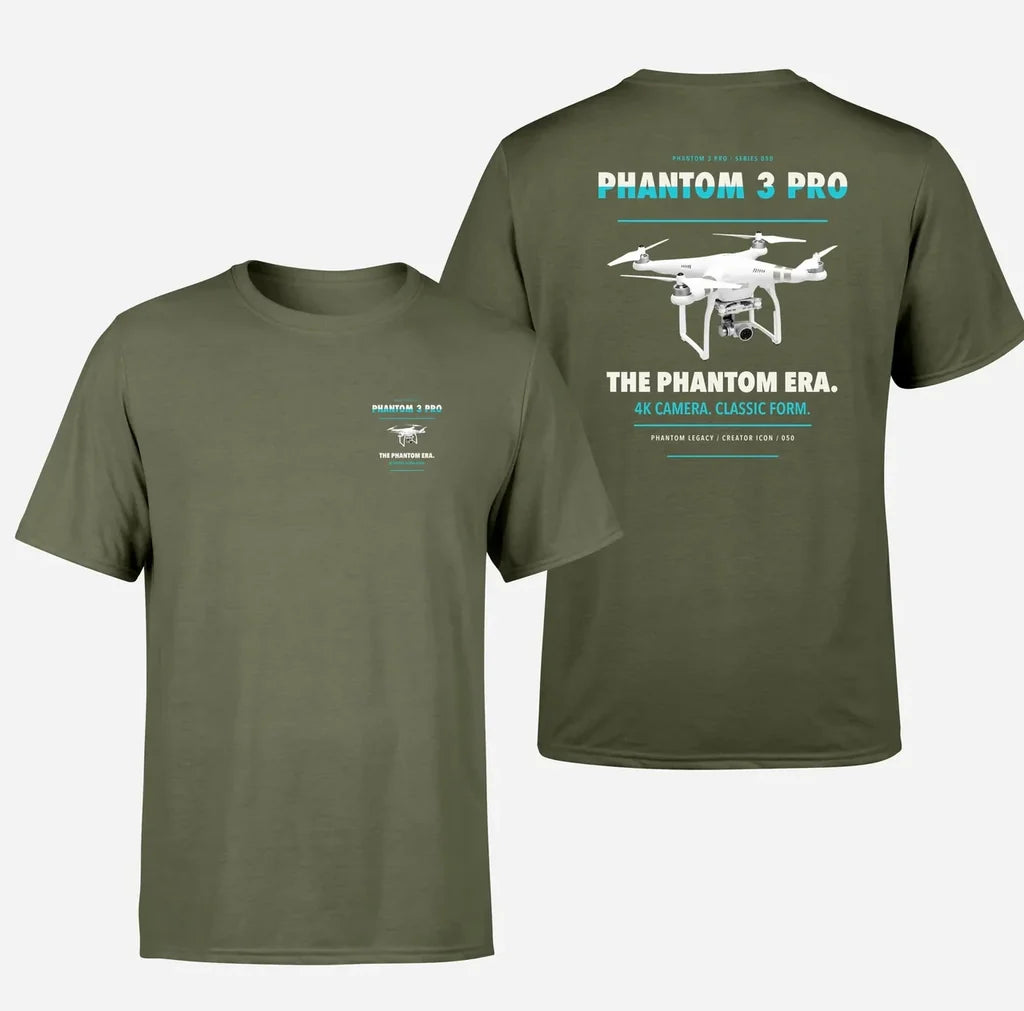 DJI Phantom 3 Professional design on green army t shirt