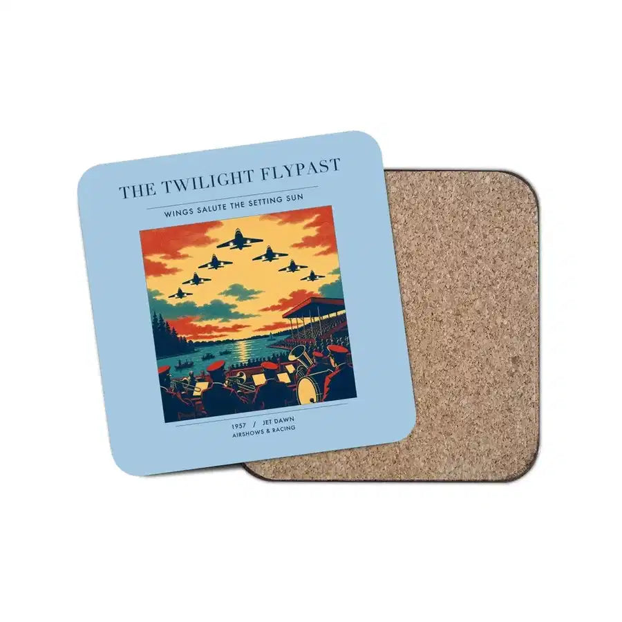 The Twilight Flypast - Designed Coasters design on light blue 1-piece