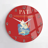 Thumbnail for Jay Prakash Narayan International Airport (PAT) design on red no frame wall clock