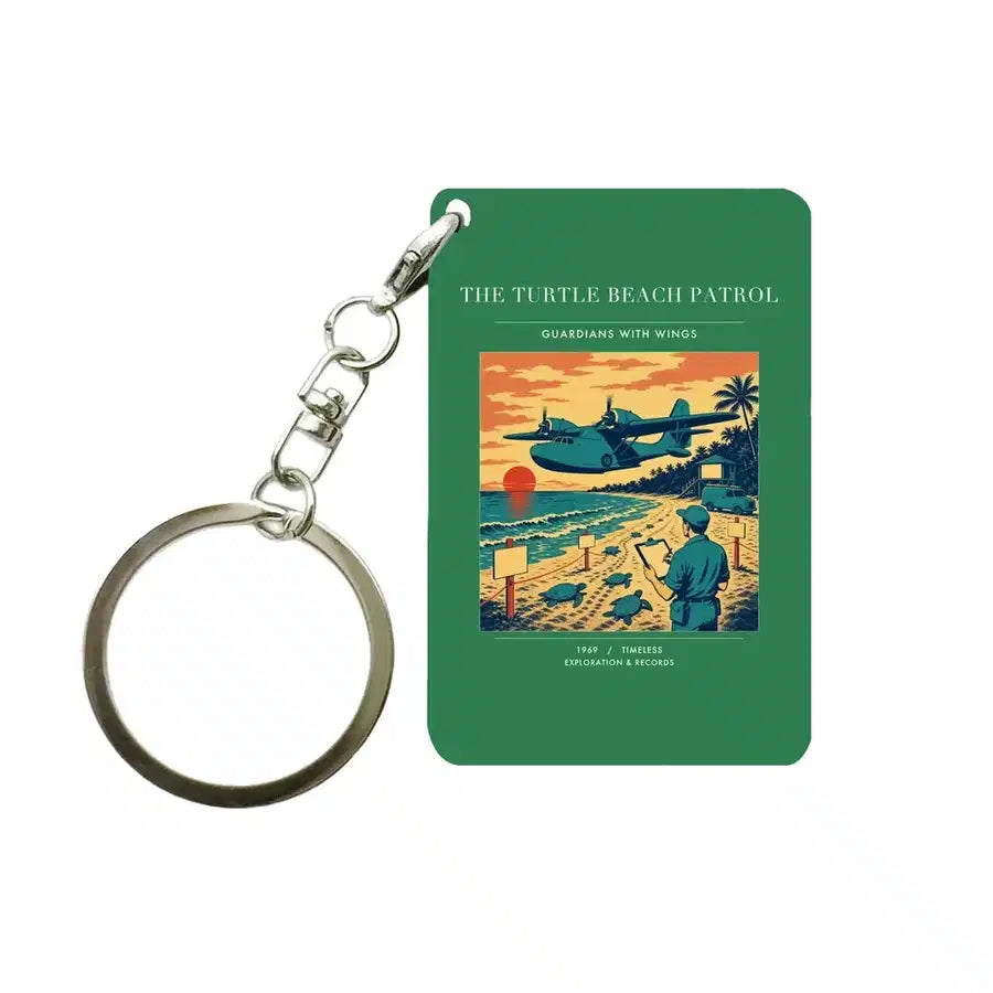VINTAGE G4443 - The Turtle Beach Patrol - Designed Key Chain design on green