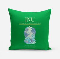 Thumbnail for Juneau International Airport (JNU) design on green pillow