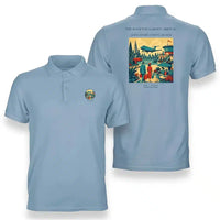 Thumbnail for VINTAGE G4371 - The Rooftop Garden Arrival - Double-Side Polo T-Shirt design on lightblue
