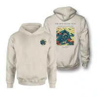 Thumbnail for VINTAGE G4356 - The Hot Engine Tent - Double-Side Hoodie design on khaki double side