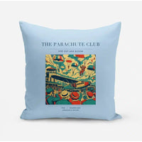 Thumbnail for VINTAGE G4032 - The Parachute Club - Designed Pillows design on lightblue