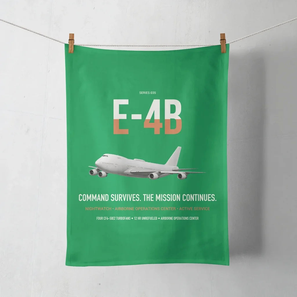 E-4B Nightwatch design on green towel