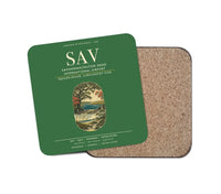 Thumbnail for Savannah-Hilton Head International Airport (SAV) design on green 1 piece coaster