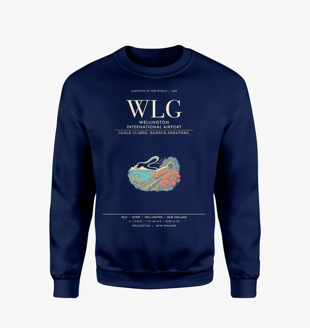 Wellington International Airport WLG Sweatshirt - Navy Blue
