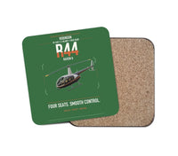 Thumbnail for Robinson R44 Raven II design on green 1 piece coaster