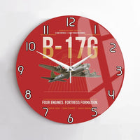 Thumbnail for B-17G Flying Fortress design on red no frame wall clock