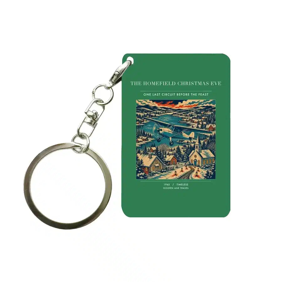 VINTAGE G4449 - The Homefield Christmas Eve - Designed Key Chain design on green