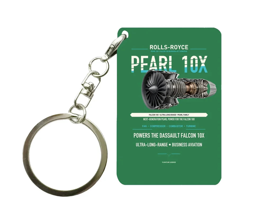 PEARL 10X Key Chain design on green key chain