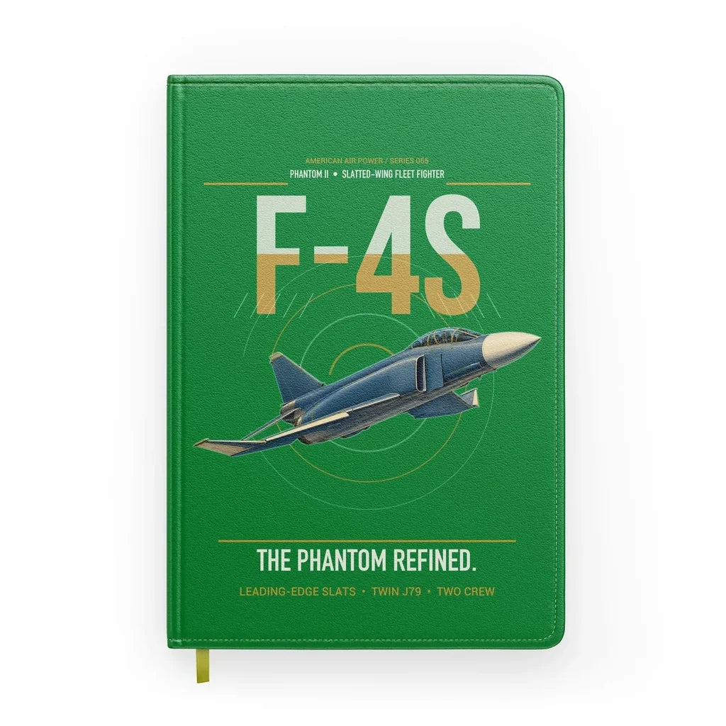 F-4S Phantom II design on green notebook