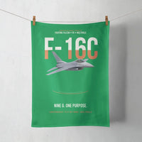 Thumbnail for F-16C Fighting Falcon Nine G One Purpose design on green towel