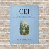 Thumbnail for Mae Fah Luang Chiang Rai International Airport CEI vertical canvas print - no frame - light blue background