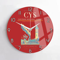 Thumbnail for Cheyenne Regional Airport (CYS) design on red no frame wall clock