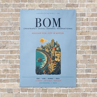 Thumbnail for Chhatrapati Shivaji Maharaj International Airport Mumbai BOM vertical canvas print - no frame - light blue background