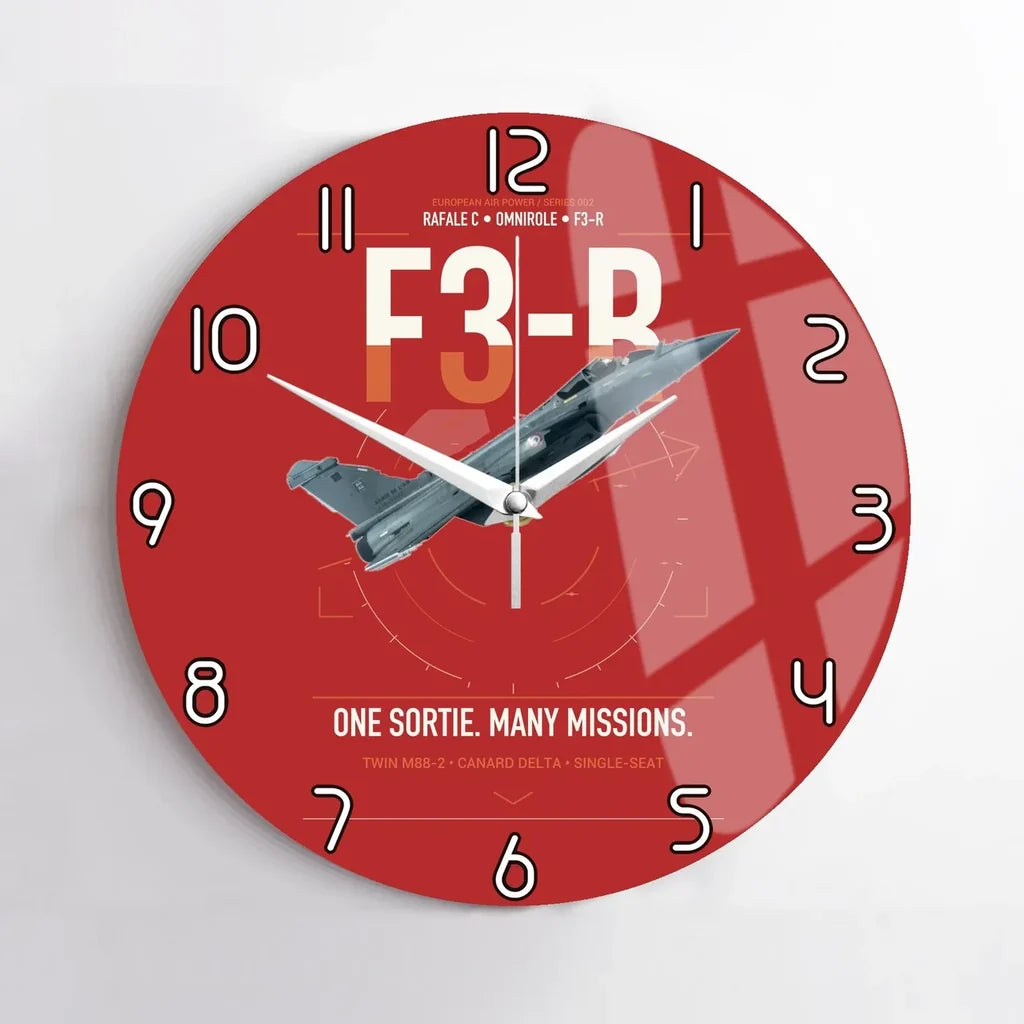 Dassault Rafale C — F3-R standard design on red no frame wall clock