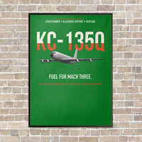 Thumbnail for KC-135Q Blackbird Tanker vertical canvas print - framed - green background