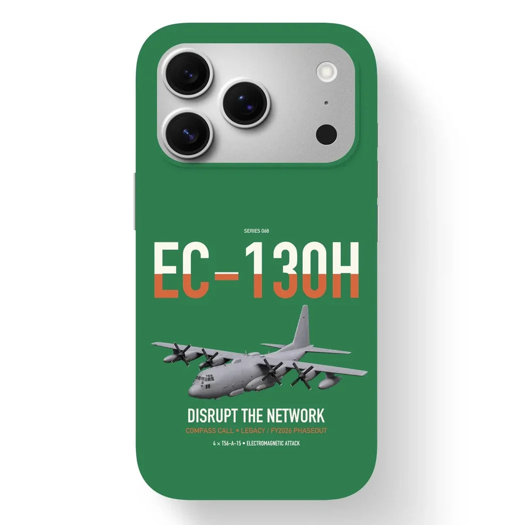 EC-130H Compass Call design on green magsafe iphone case, for iPhone 17 Pro