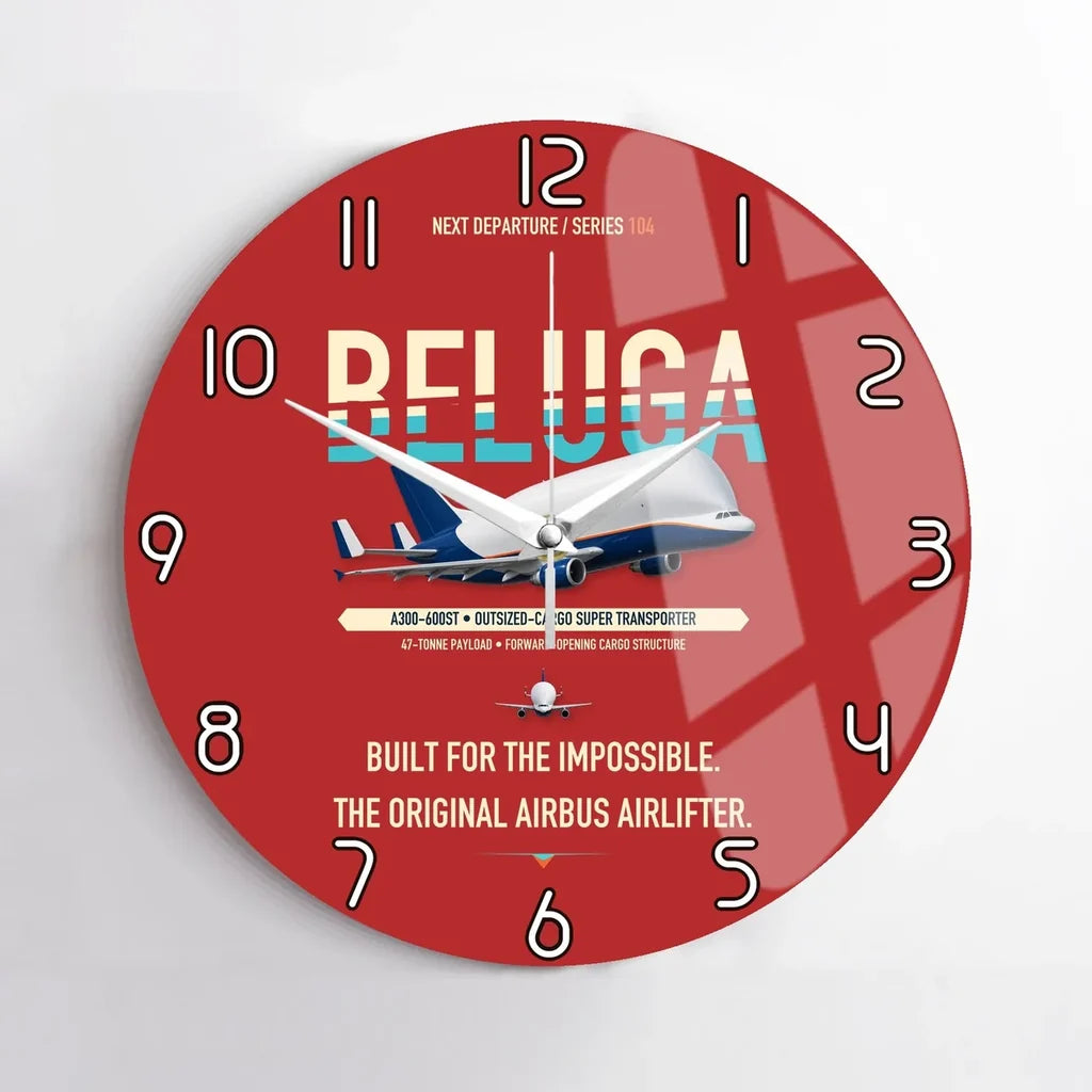 Airbus A300-600ST BelugaST design on red no frame wall clock