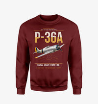 Thumbnail for P-36A Hawk design on wine red sweatshirt