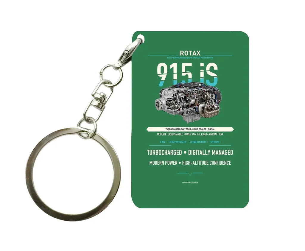 915 iS Key Chain design on green key chain