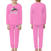 Thumbnail for The Fighter Jet 22 Silhouette children pajamas - Pink
