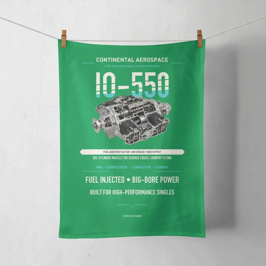 IO-550 design on green towel