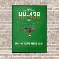 Thumbnail for Kaman HH-43B Huskie vertical canvas print - framed - green background