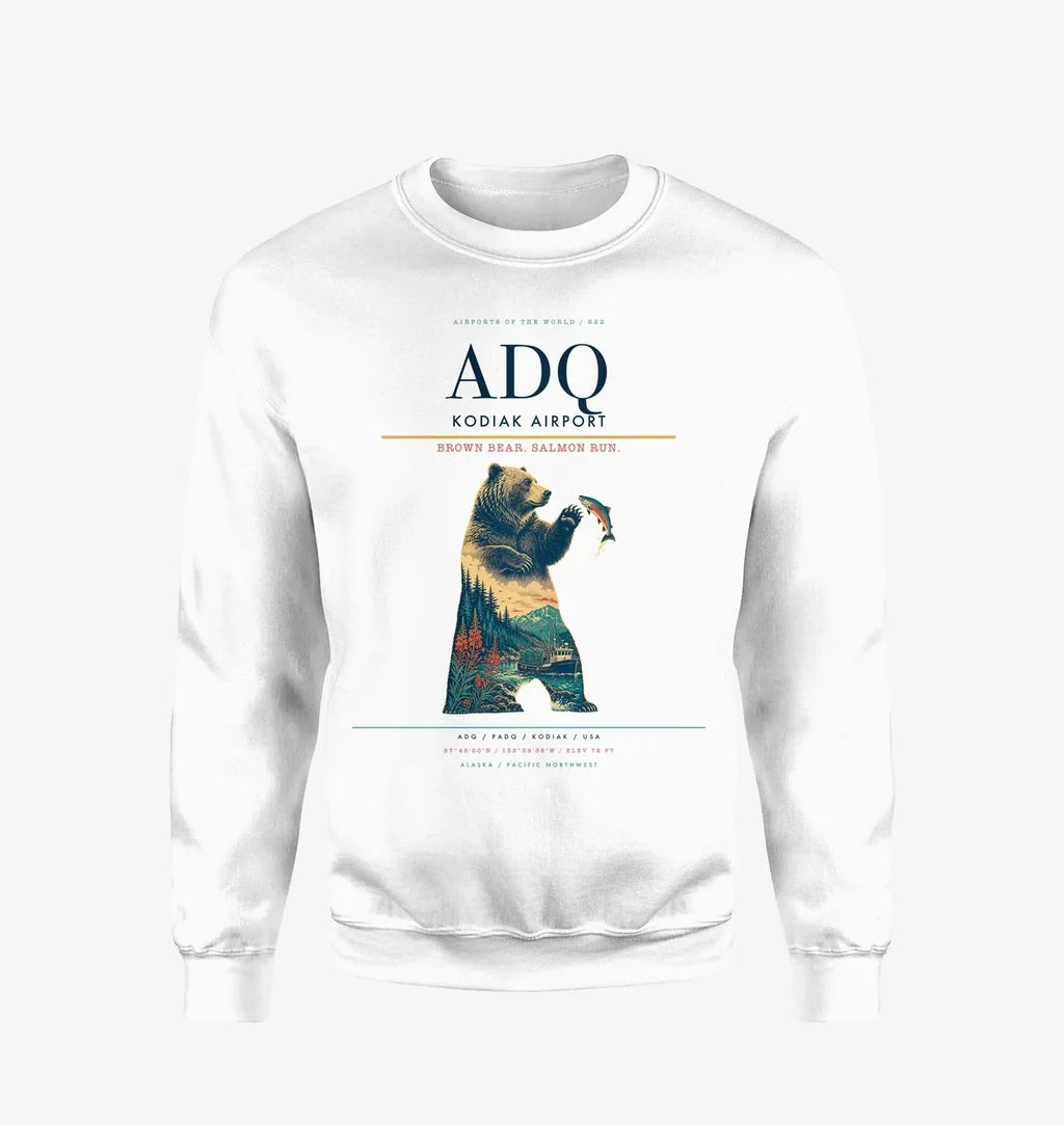 Kodiak Airport ADQ Sweatshirt - White