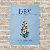 Thumbnail for Dubrovnik Ruđer Bošković Airport DBV vertical canvas print - no frame - light blue background