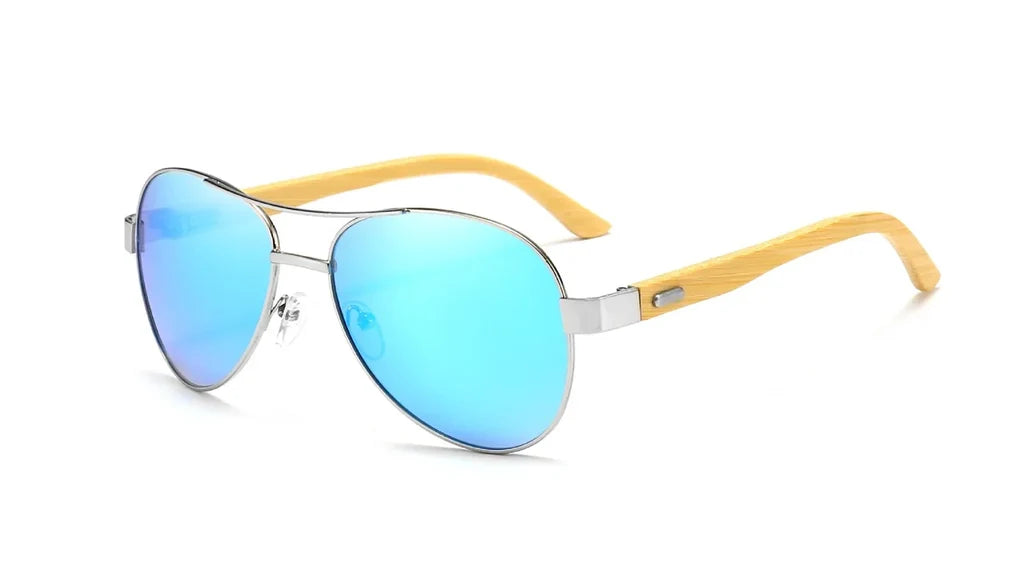 Pilot Polarized Bamboo leg Sunglasses - view 4