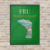 Thumbnail for Manas International Airport FRU — Bishkek vertical canvas print - framed - green background