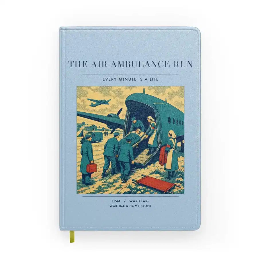 VINTAGE G4506 - The Air Ambulance Run - Designed Notebooks design on lightblue