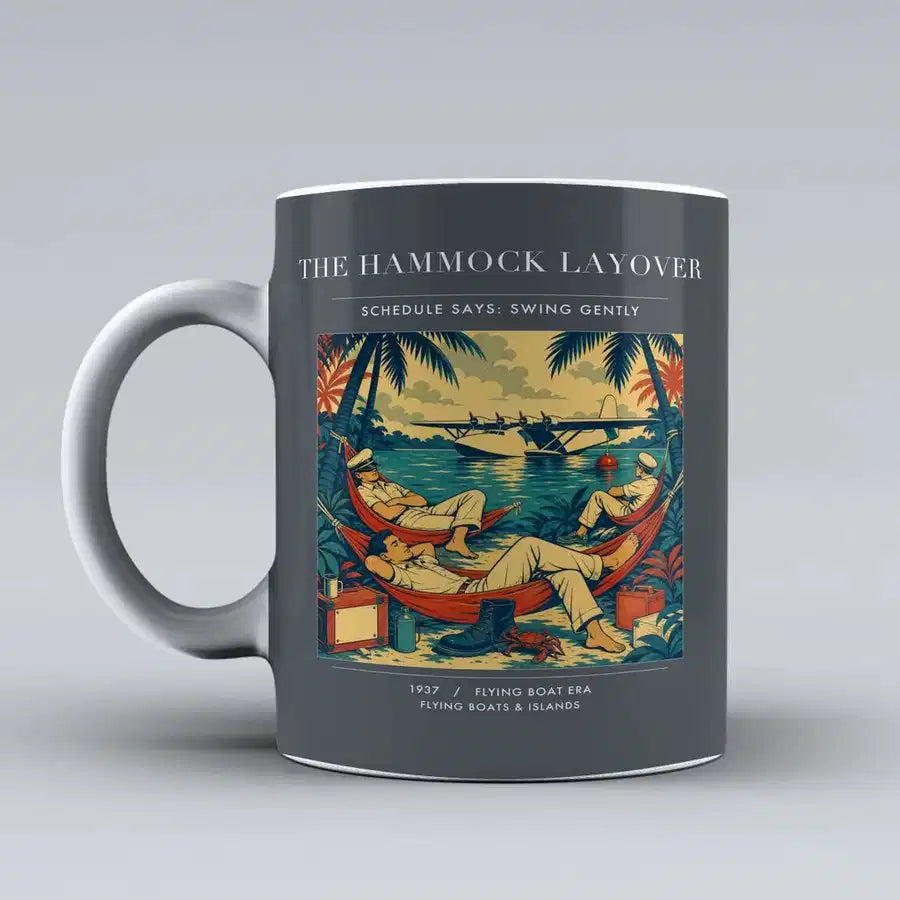 VINTAGE G4408 - The Hammock Layover - Ceramic Mug design on gray