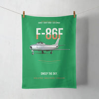 Thumbnail for F-86F Sabre Sweep The Sky design on green towel
