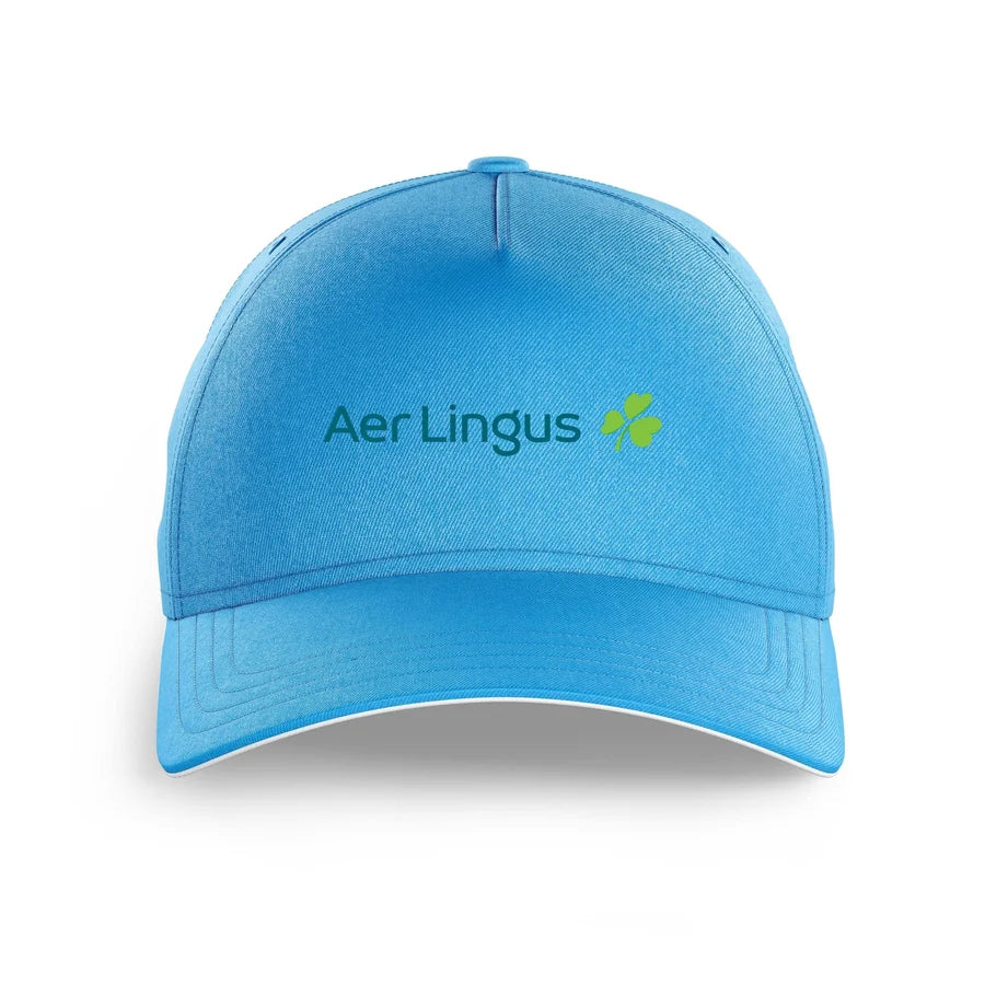 Aer Lingus Airlines logo printed on light blue cap