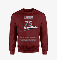 Thumbnail for Bombardier Learjet 75 Liberty design on wine red sweatshirt