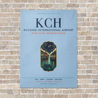 Thumbnail for Kuching International Airport KCH vertical canvas print - no frame - light blue background