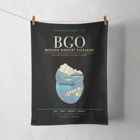 Thumbnail for Bergen Airport Flesland BGO - Seven-Rain Fjord Tapestry - Black