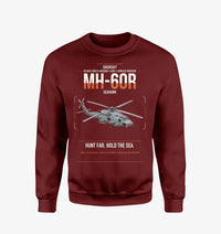 Thumbnail for Sikorsky MH-60R Seahawk design on wine red sweatshirt