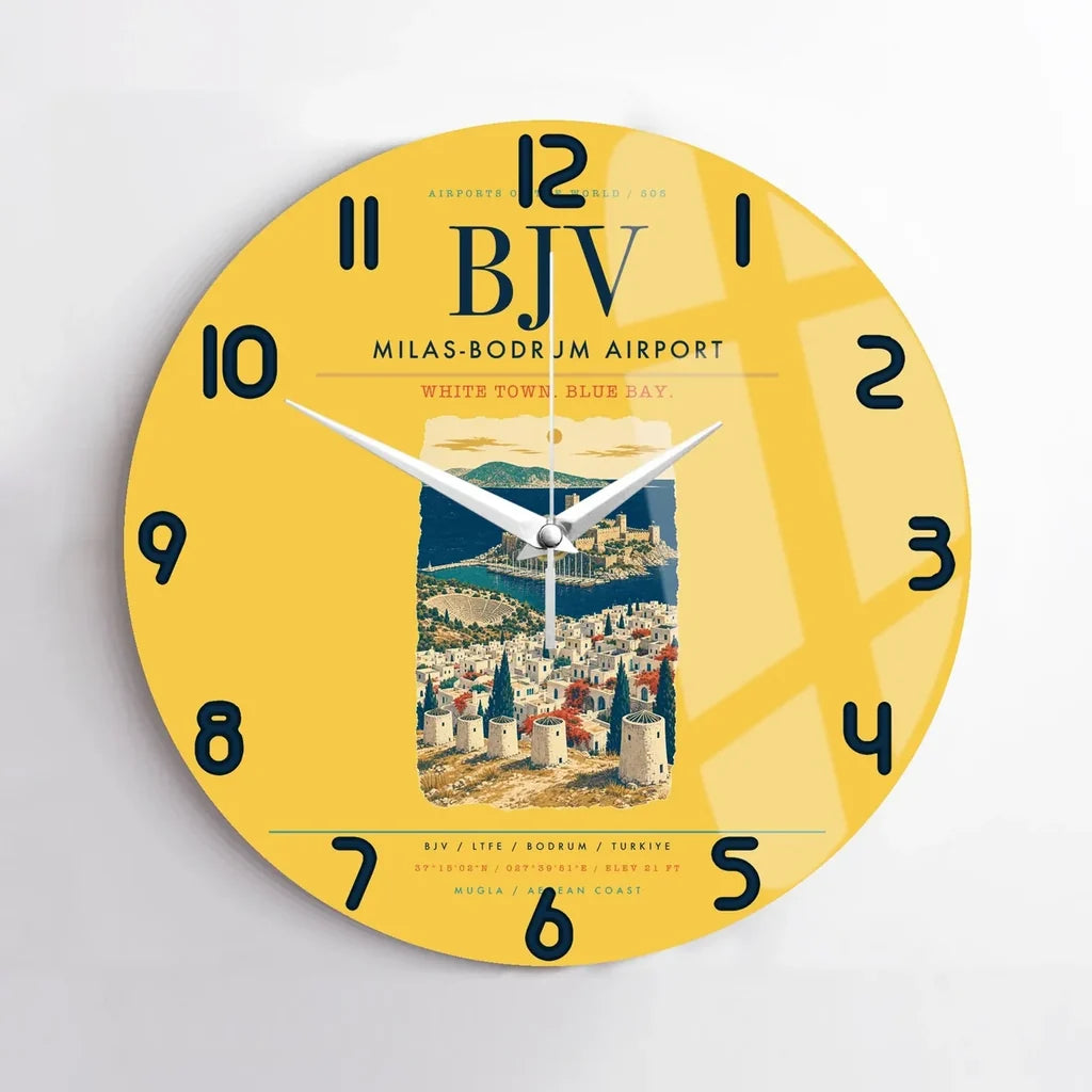 Milas-Bodrum Airport BJV Wall-Clock No-Frame - Yellow