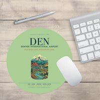 Thumbnail for Denver International Airport (DEN) design on light green round mouse pad