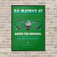 Thumbnail for DJI Matrice 4T vertical canvas print - framed - green background