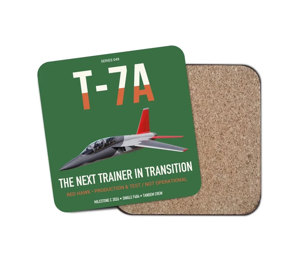 T-7A Red Hawk design on green 1 piece coaster